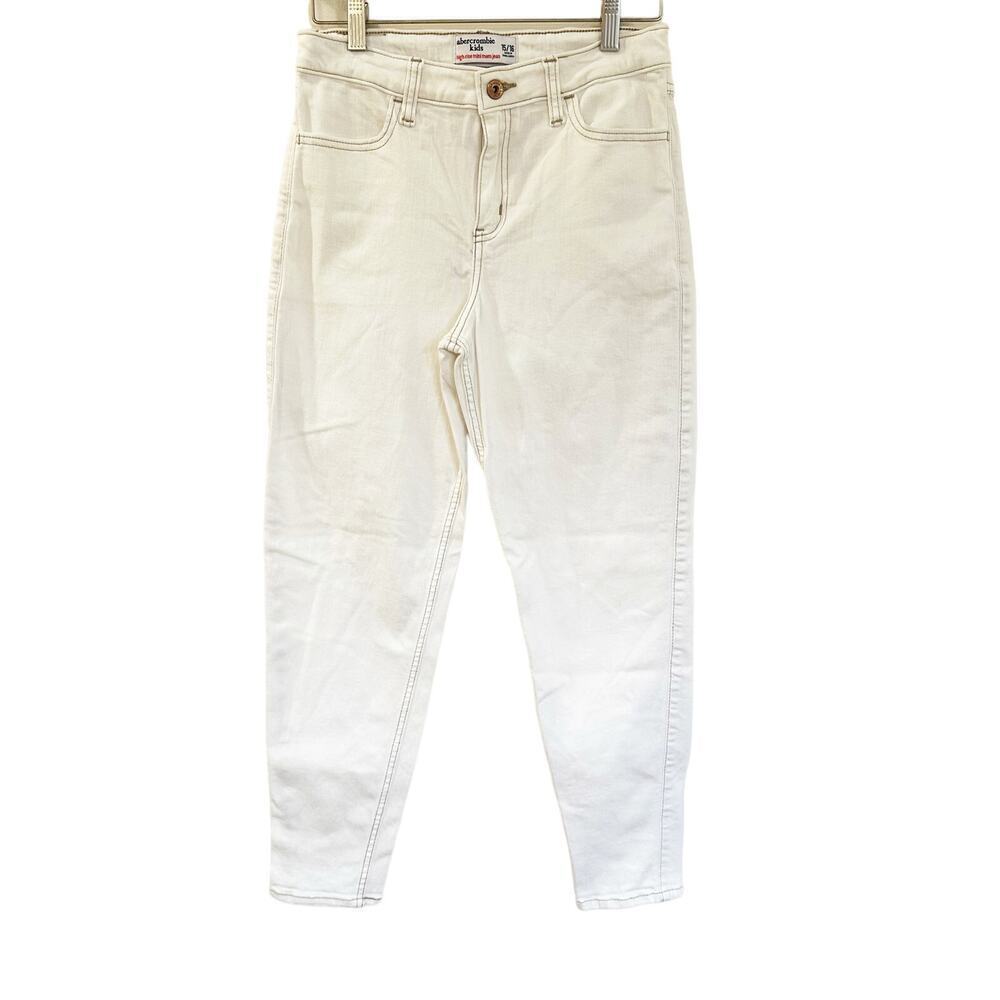 Abercrombie Kids High-Rise Mom Jean sz 15/16 Cream White Jeans